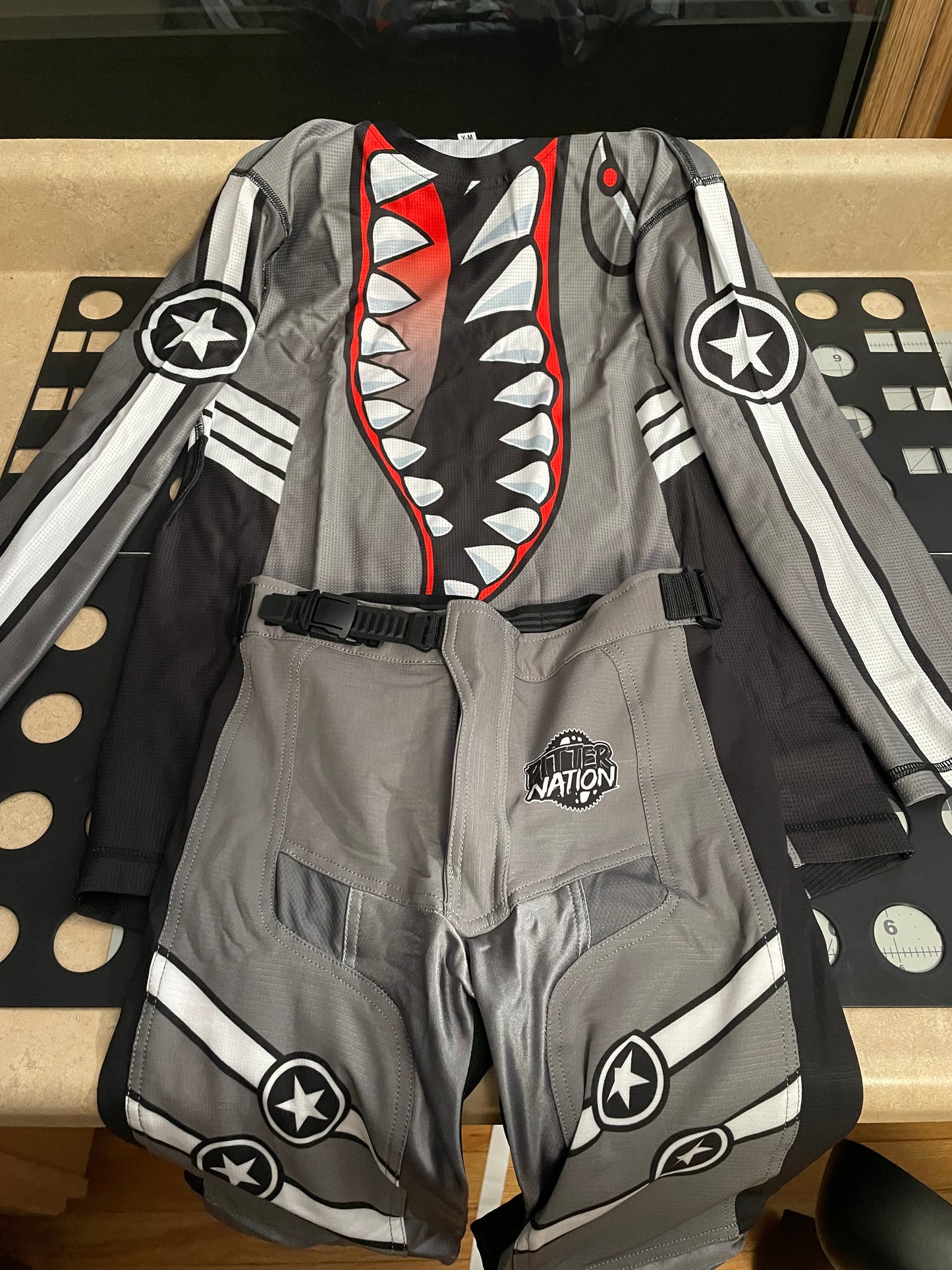 Shark Set Pitter Nation Custom Jersey and Pants