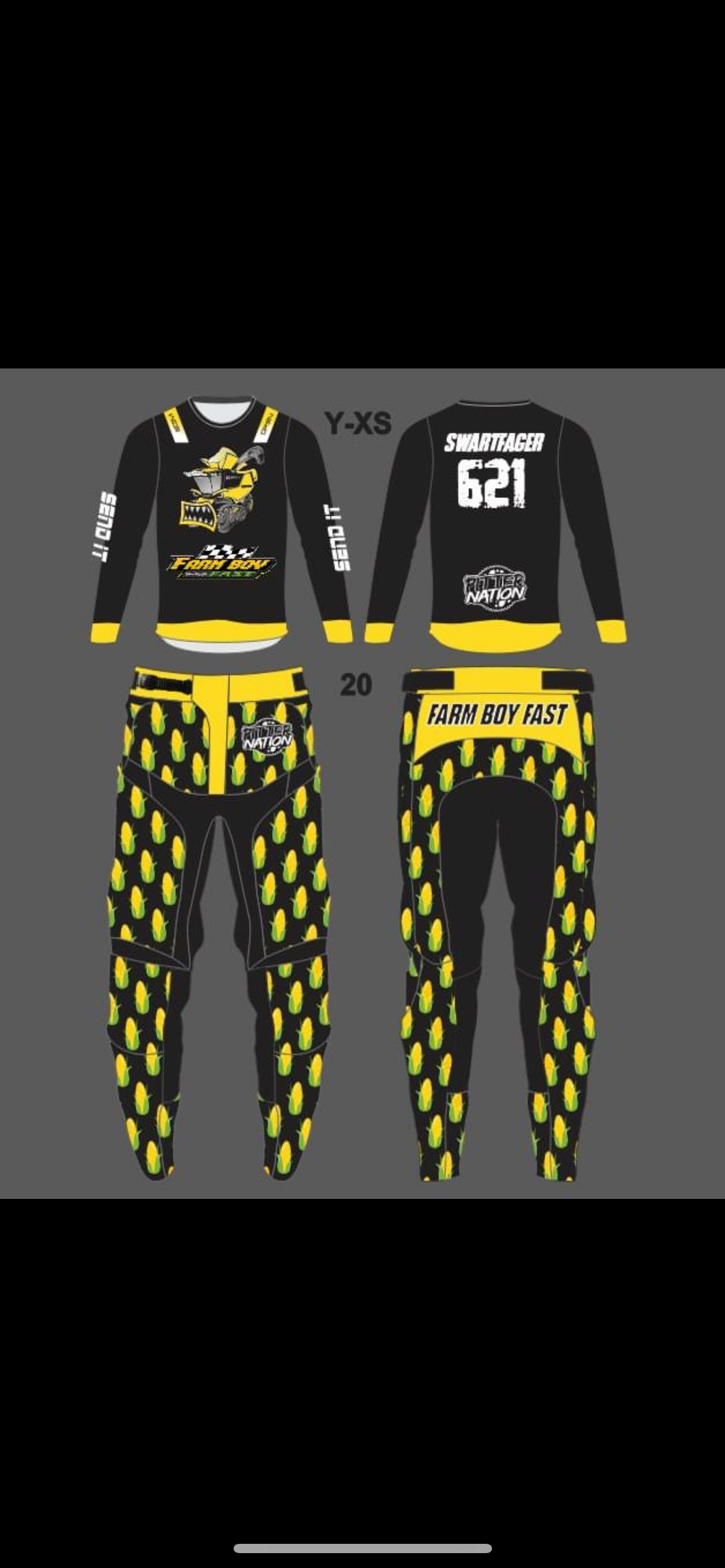 Corn Pitter Nation Custom Jersey's and Pants